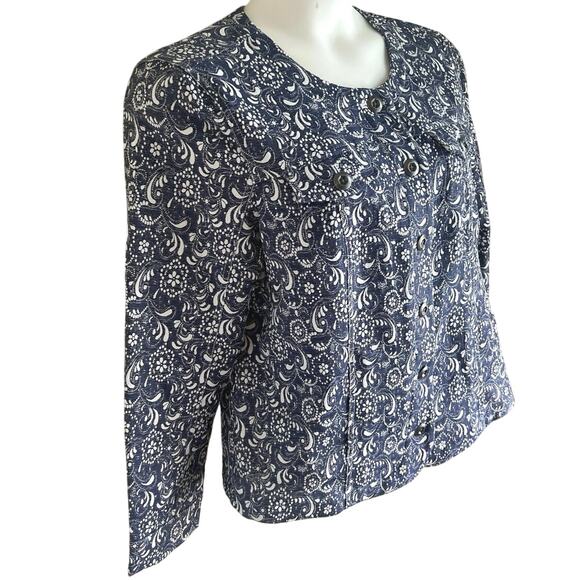 Cottagecore‎ Floral Paisley Knit Blazer Jacket XL Romantic Vintage Cowgirl Chic - Picture 2 of 6